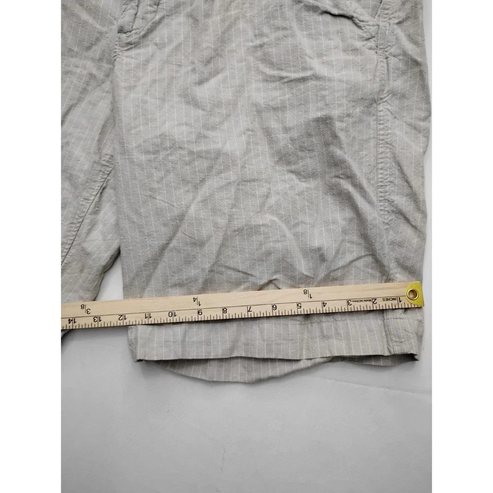 Banana Republic Shorts Men 36 Linen Blend Tan Bermuda Casual Beach Lightweight